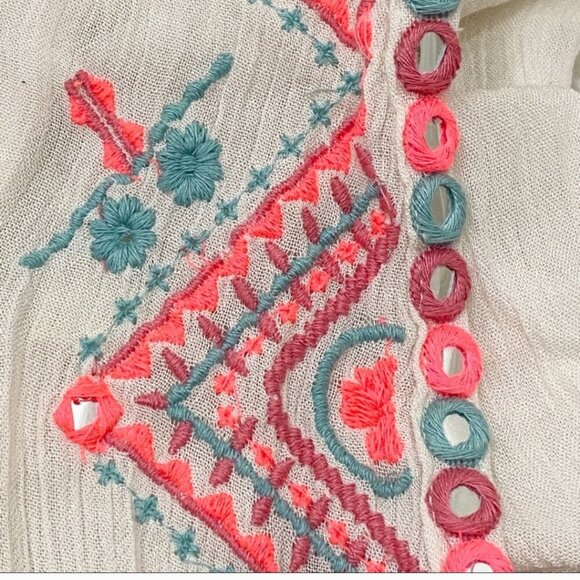 Z&L Women's Ivory Boho Duster Tassel Detail Beach Swimsuit Cover Up One Size - Picture 9 of 15